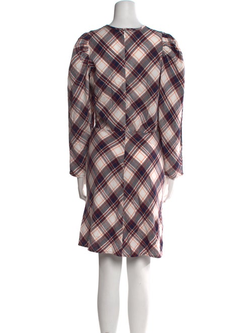 Veronica Beard Plaid Print Knee-Length Dress