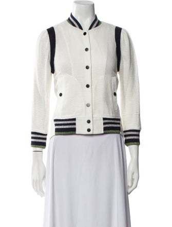 Veronica Beard Striped Bomber Jacket