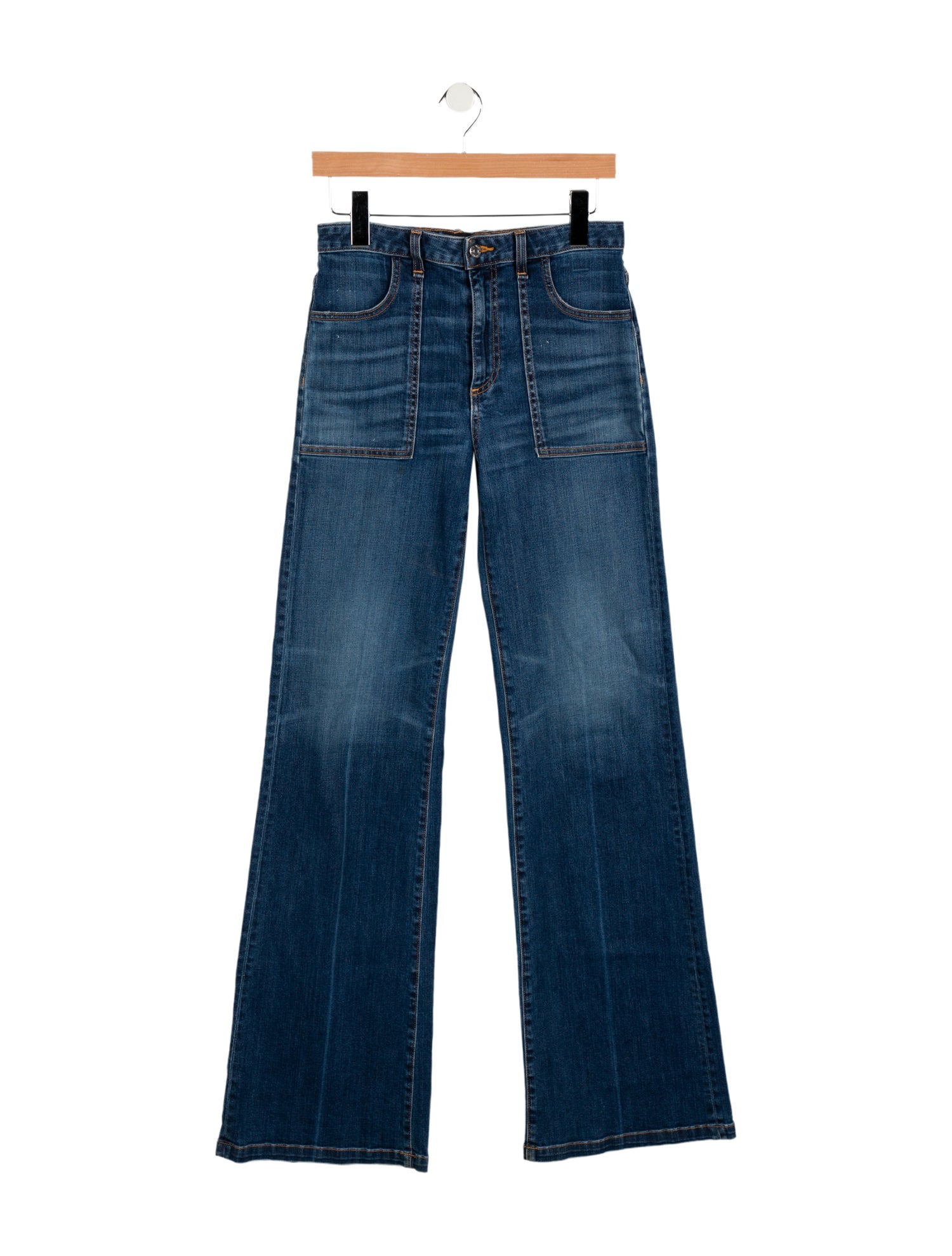 Veronica Beard Mid-Rise Wide Leg Jeans