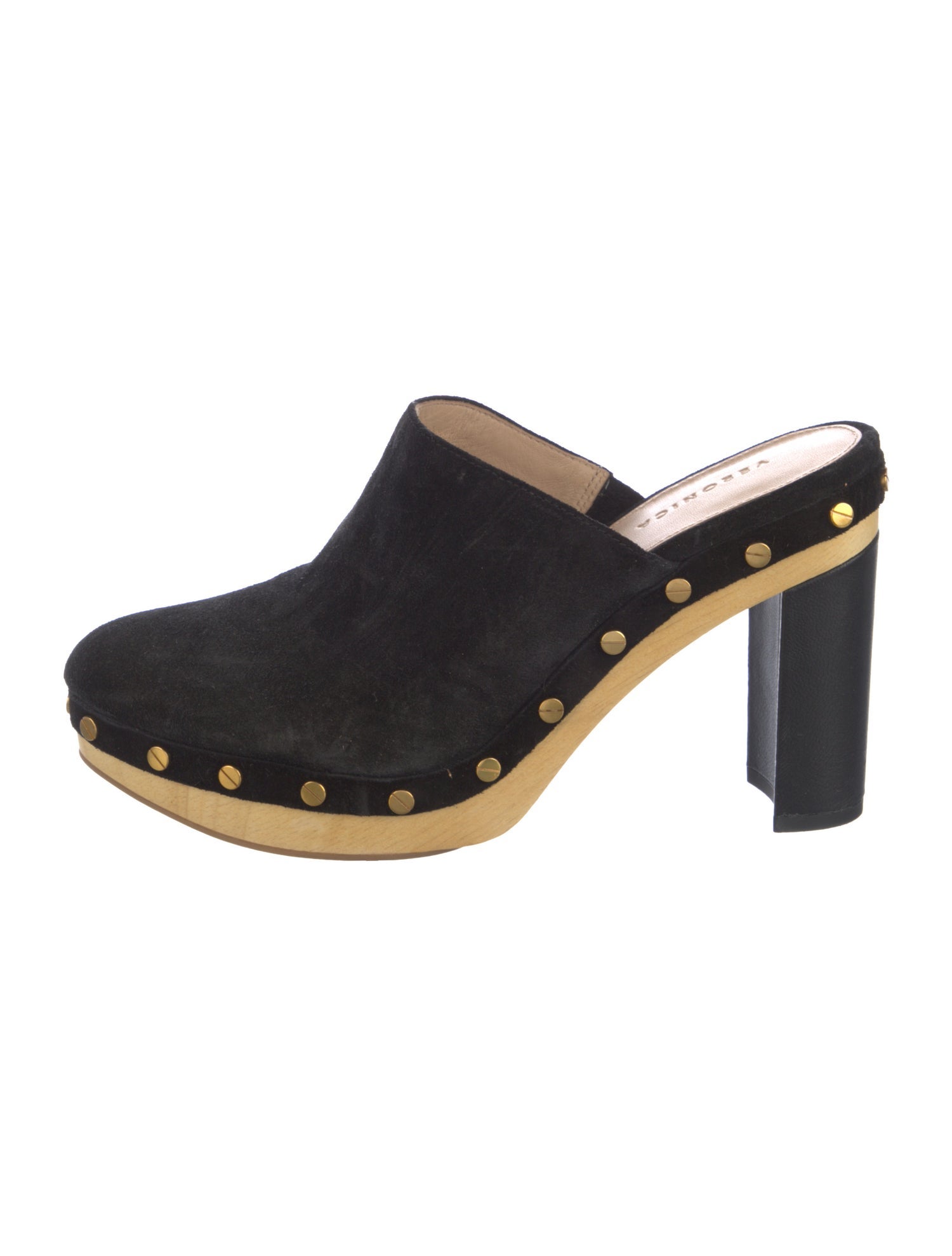 Veronica Beard Suede Studded Accents Mules