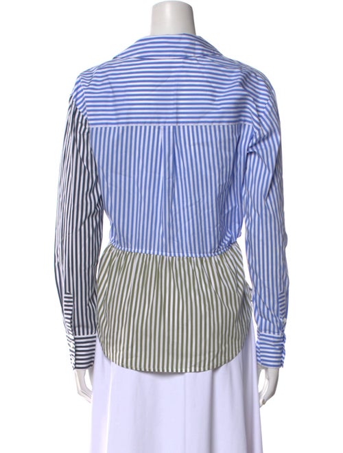 Veronica Beard Striped Long Sleeve Button-Up Top