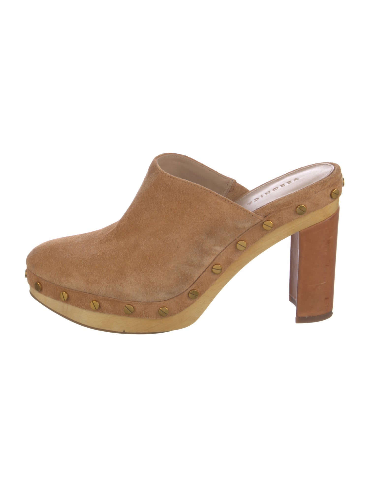 Veronica Beard Suede Studded Accents Mules