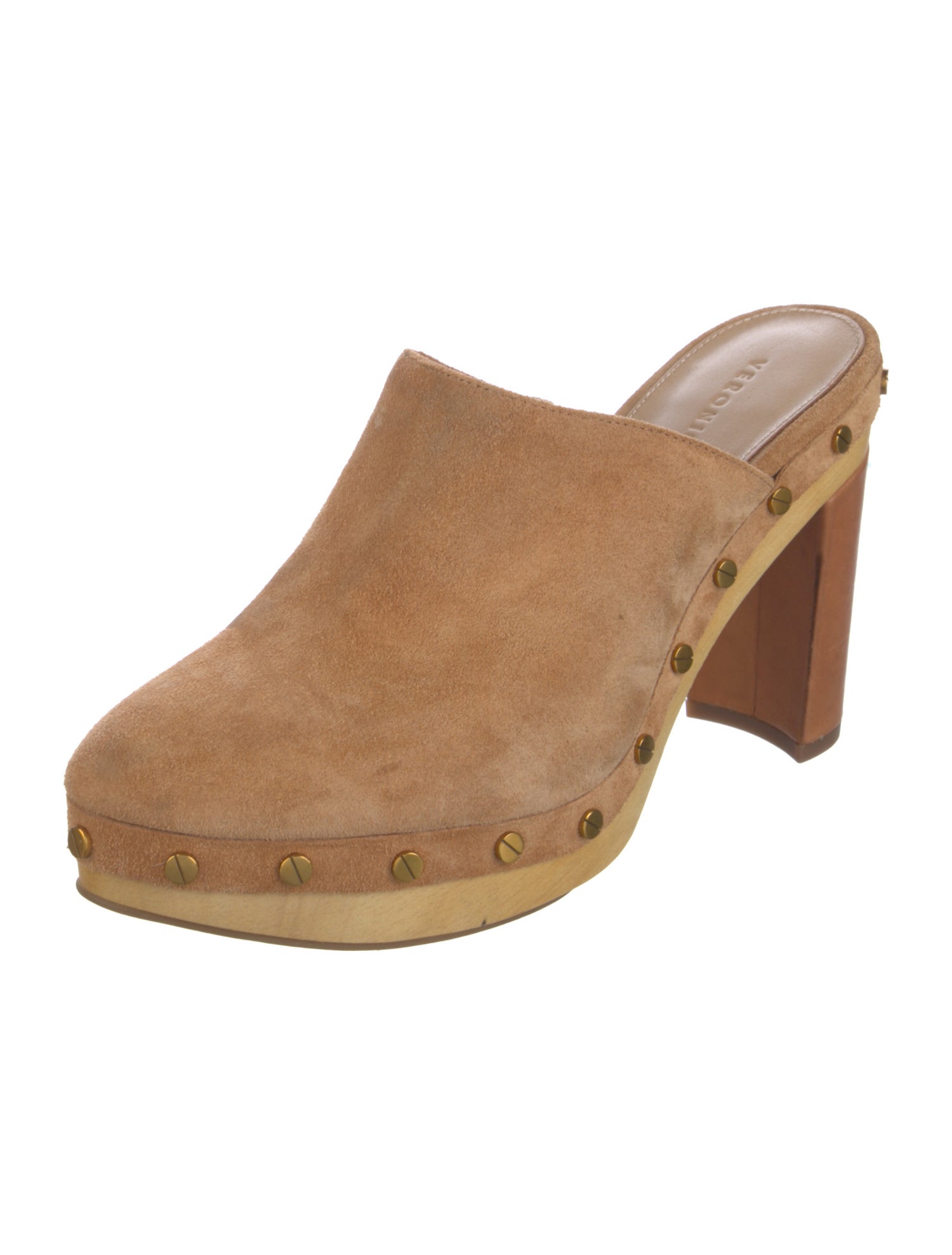 Veronica Beard Suede Studded Accents Mules