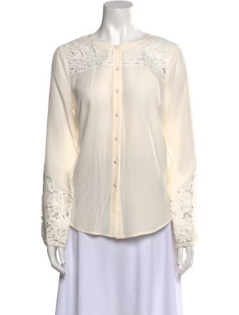 Veronica Beard Silk Crew Neck Blouse