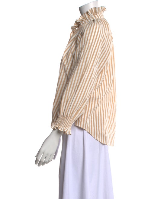 Veronica Beard Striped Mock Neck Blouse