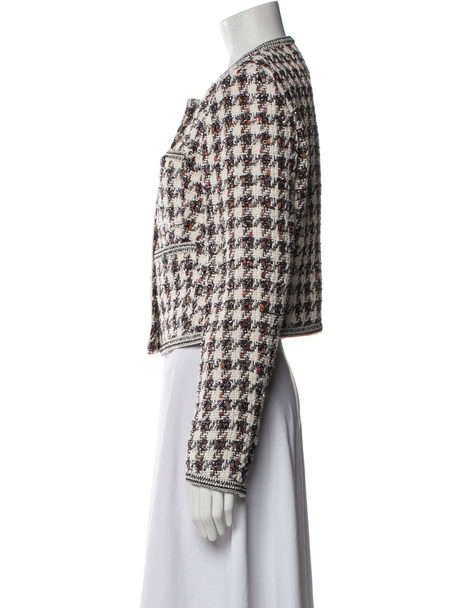 Veronica Beard Tweed Pattern Evening Jacket