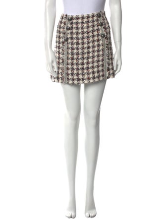 Veronica Beard Houndstooth Print Mini Skirt