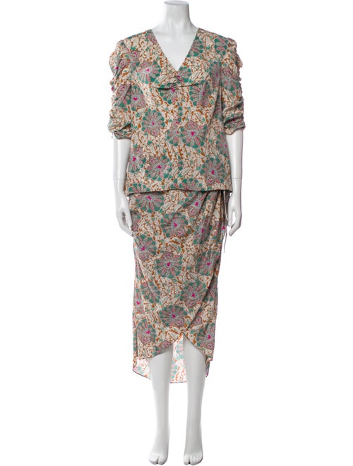 Veronica Beard Silk Floral Print Skirt Set