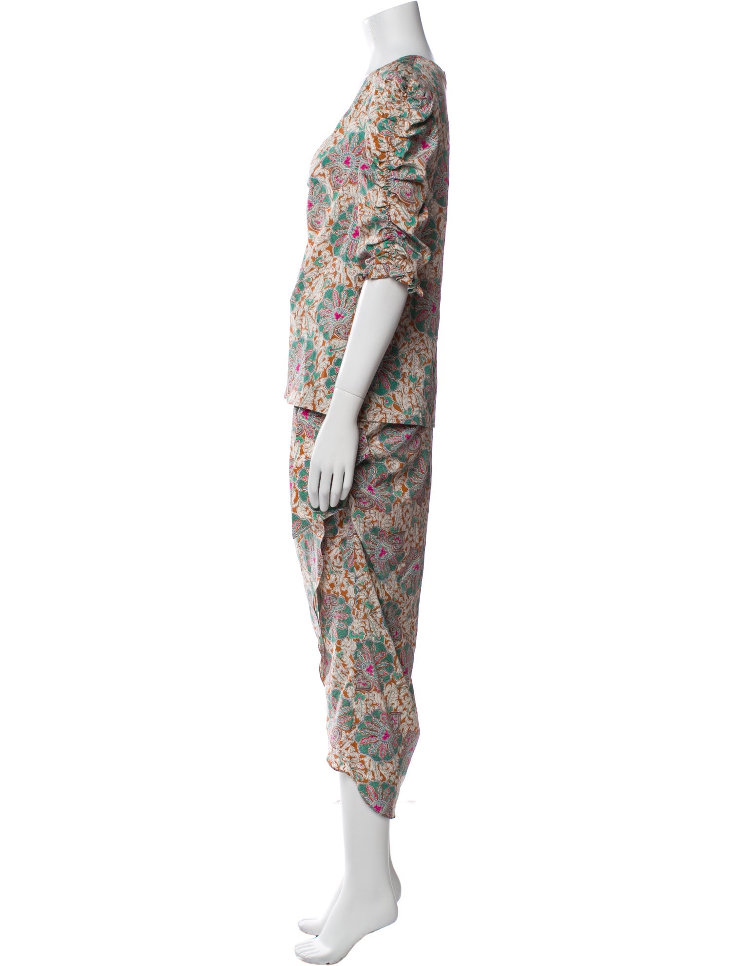 Veronica Beard Silk Floral Print Skirt Set