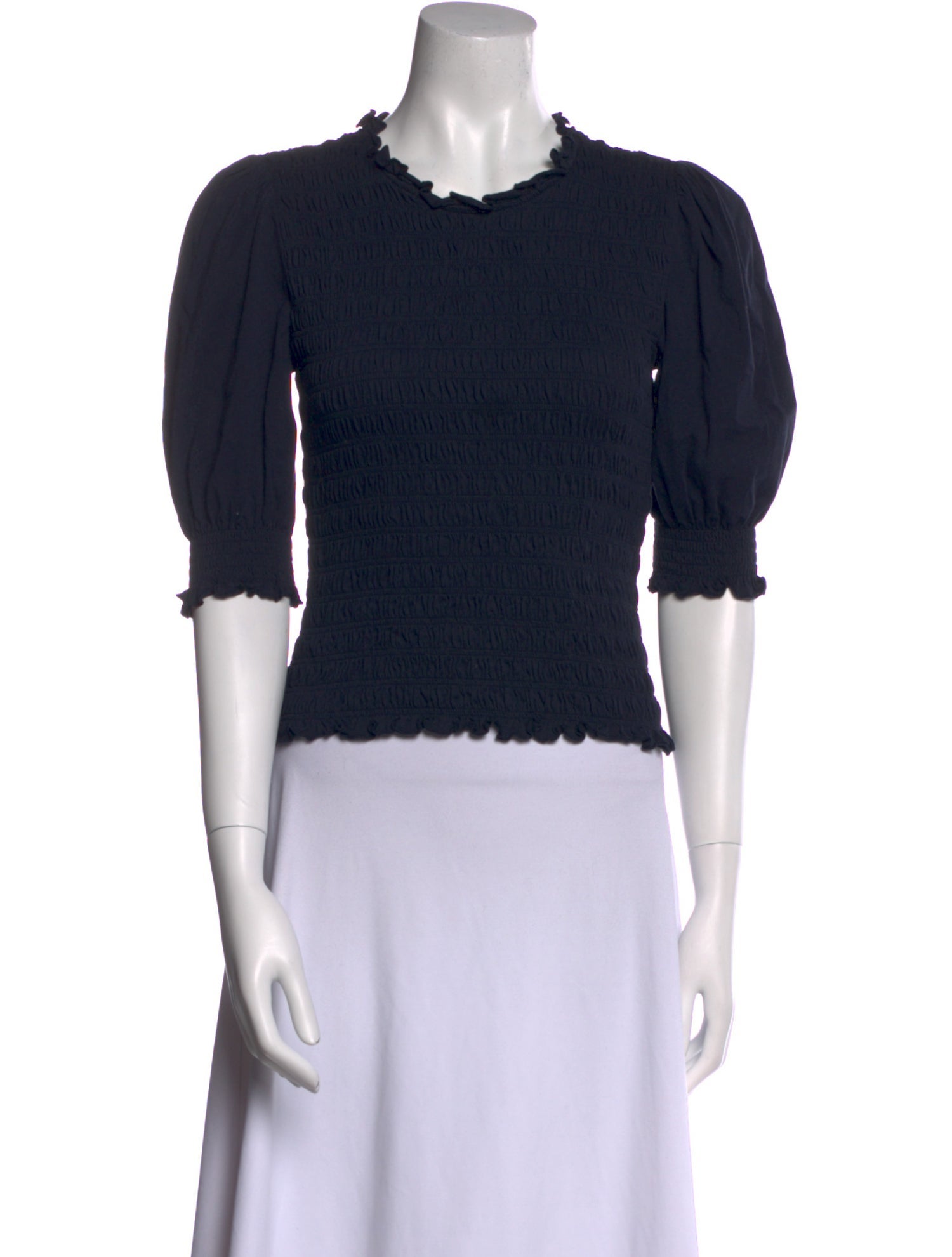 Veronica Beard Crew Neck Short Sleeve Crop Top