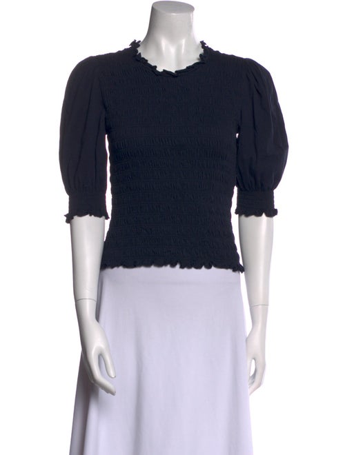 Veronica Beard Crew Neck Short Sleeve Crop Top