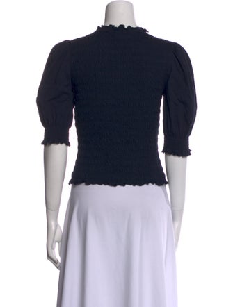 Veronica Beard Crew Neck Short Sleeve Crop Top