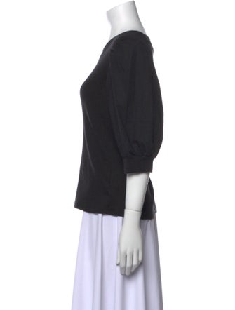 Veronica Beard Scoop Neck Three-Quarter Sleeve Top