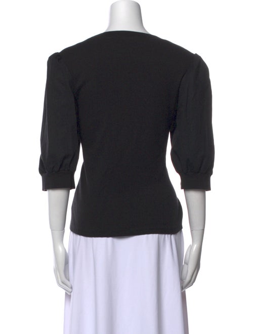 Veronica Beard Scoop Neck Three-Quarter Sleeve Top