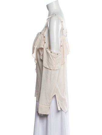 Veronica Beard V-Neck Long Sleeve Blouse