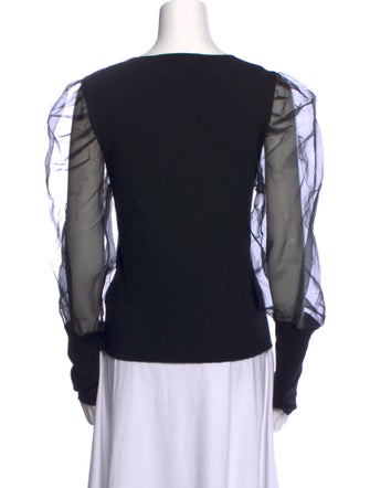 Veronica Beard Merino Wool Square Neckline Sweatshirt