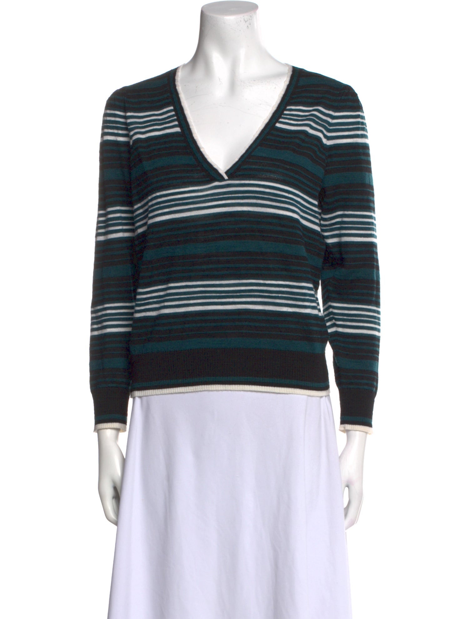 Veronica Beard Merino Wool Striped Top