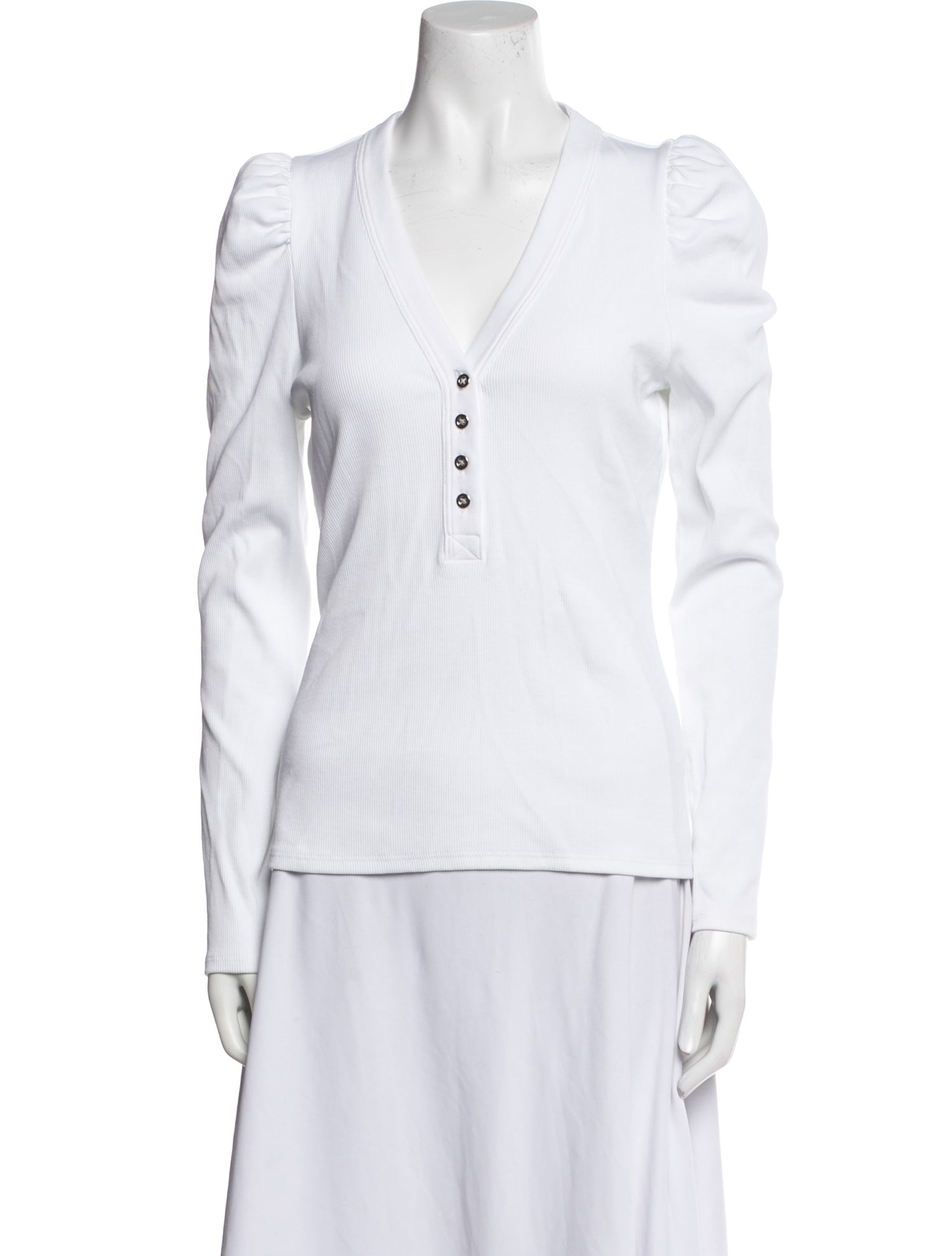 Veronica Beard V-Neck Long Sleeve Top