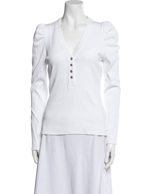 Veronica Beard V-Neck Long Sleeve Top