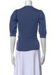 Veronica Beard V-Neck Three-Quarter Sleeve Polo