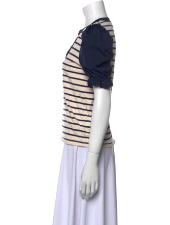 Veronica Beard Striped V-Neck Polo