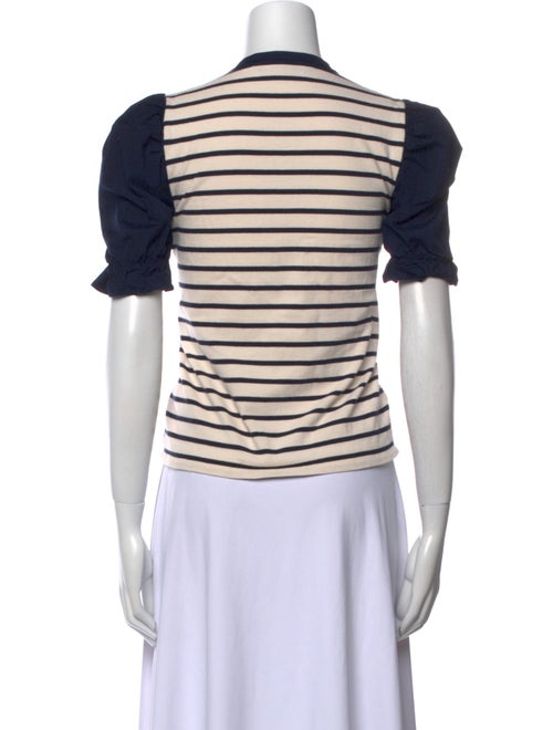 Veronica Beard Striped V-Neck Polo
