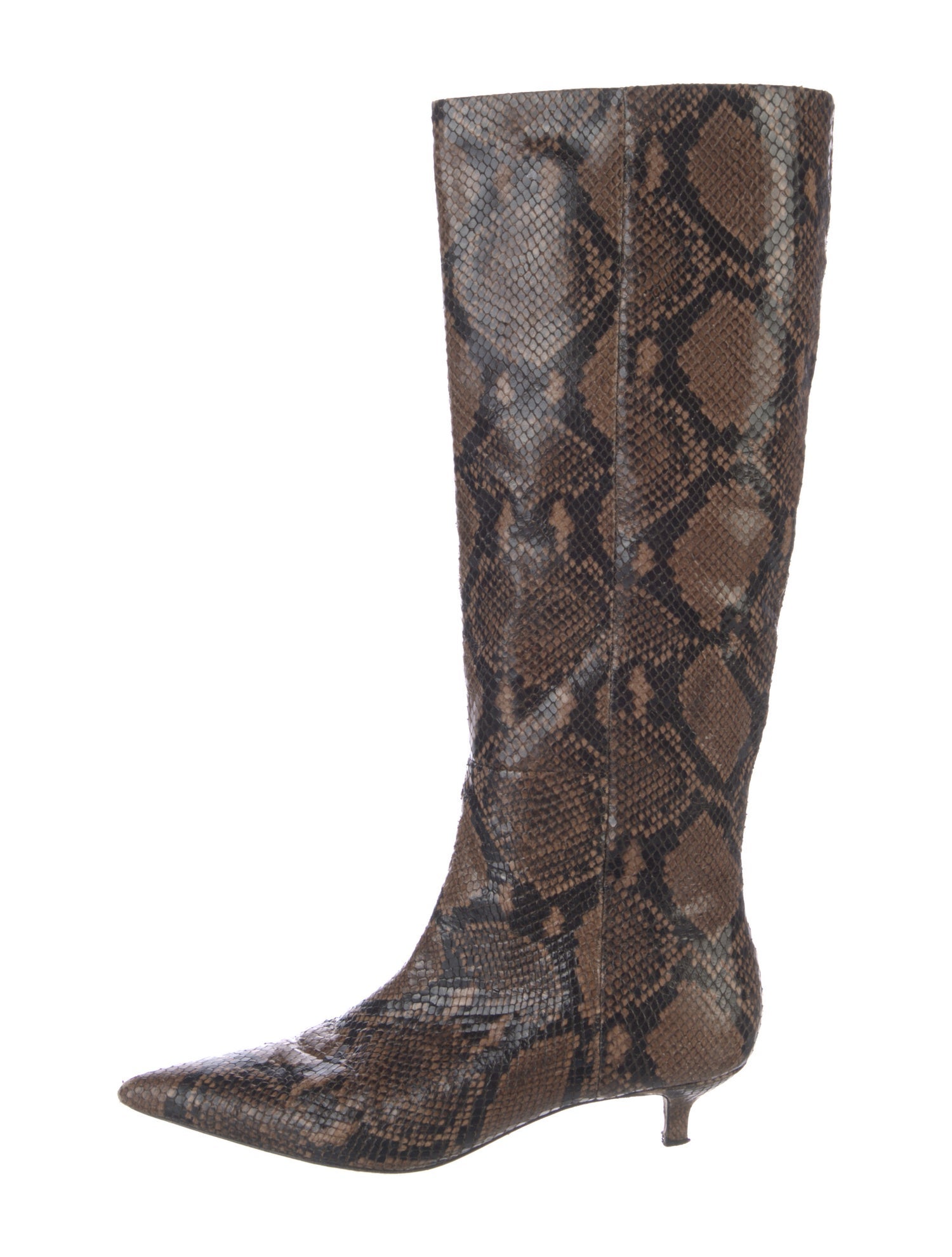 Veronica Beard Snakeskin Animal Print Riding Boots