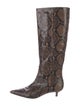 Veronica Beard Snakeskin Animal Print Riding Boots