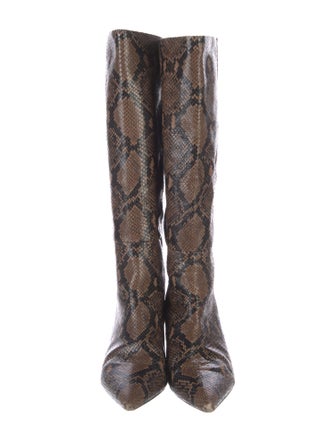Veronica Beard Snakeskin Animal Print Riding Boots