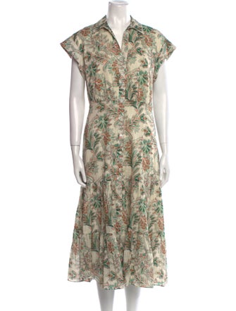 Veronica Beard Floral Print Midi Length Dress