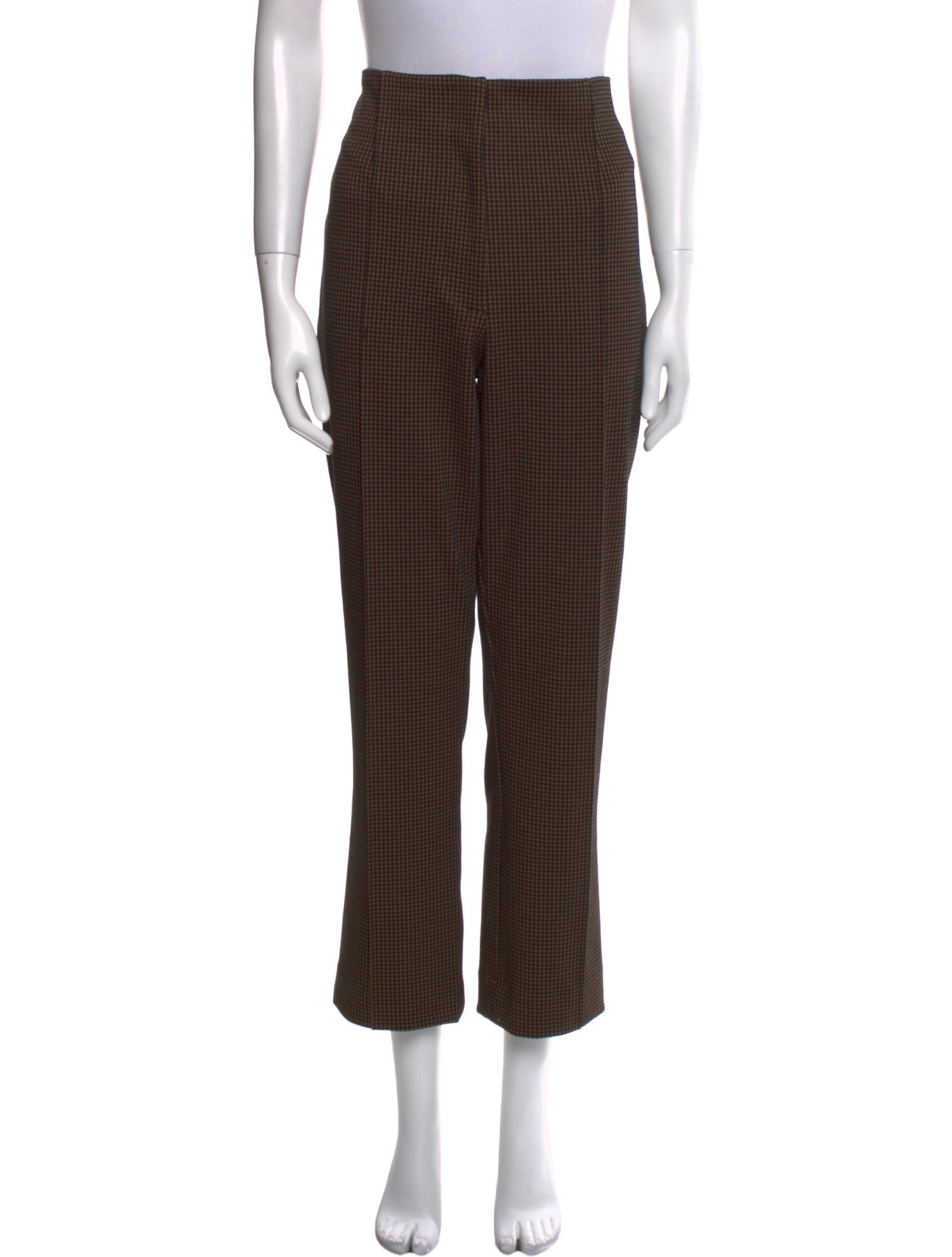 Veronica Beard Plaid Print Straight Leg Pants