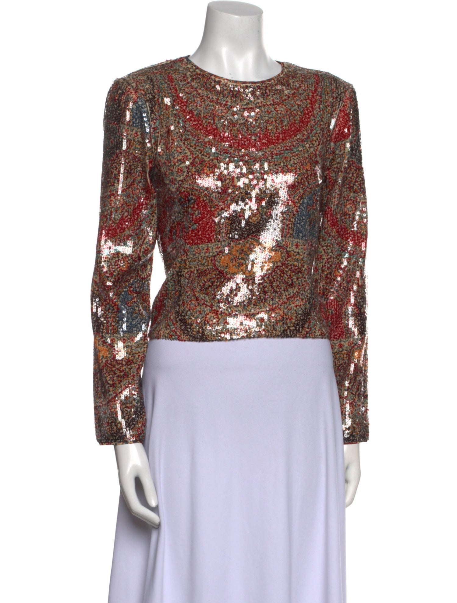 Veronica Beard Printed Crew Neck Top