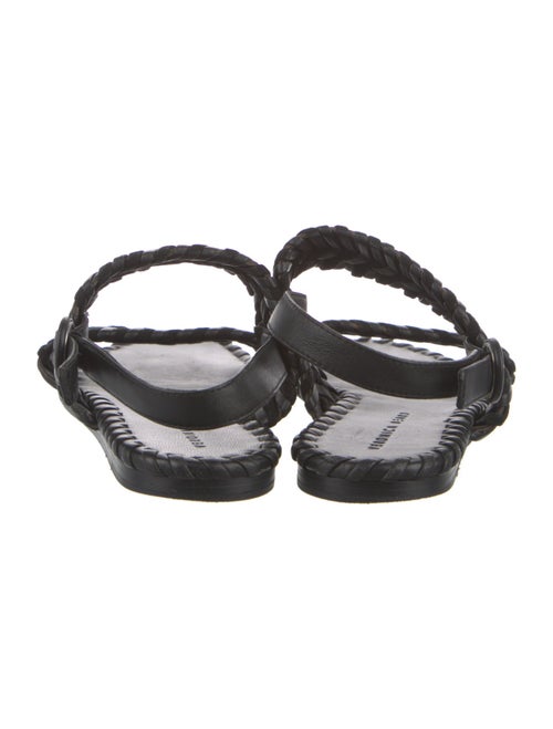 Veronica Beard Leather Whipstitch Trim Slingback Sandals