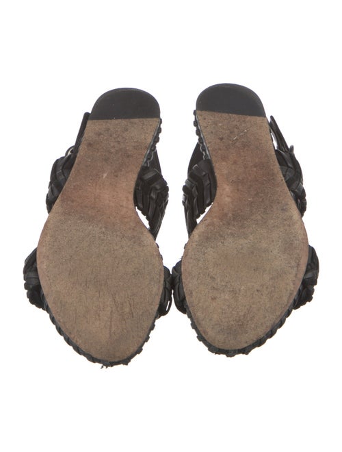 Veronica Beard Leather Whipstitch Trim Slingback Sandals