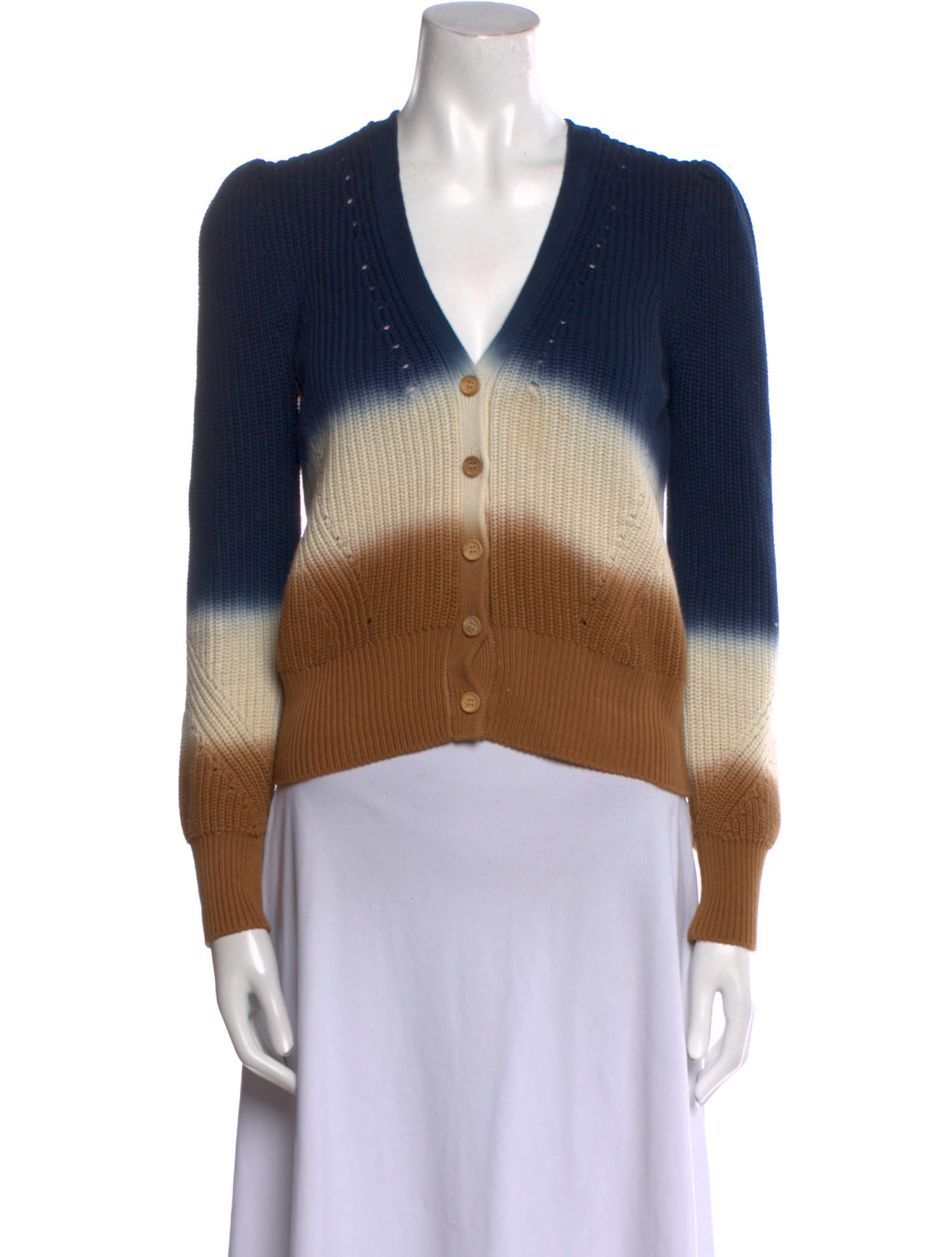 Veronica Beard Striped V-Neck Sweater