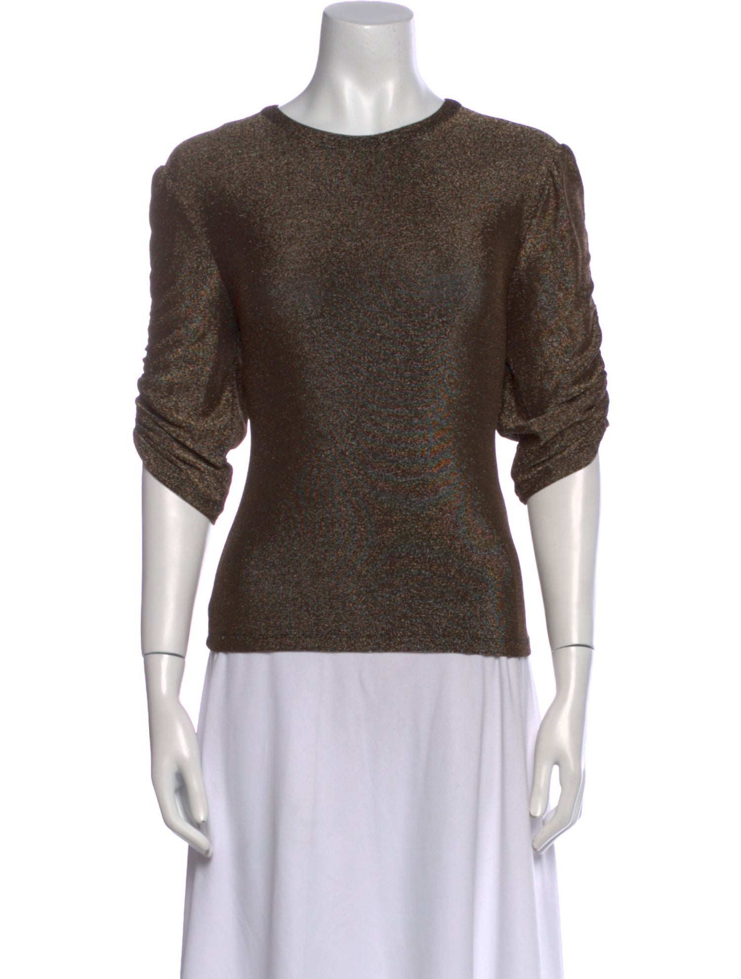 Veronica Beard Scoop Neck Three-Quarter Sleeve Top