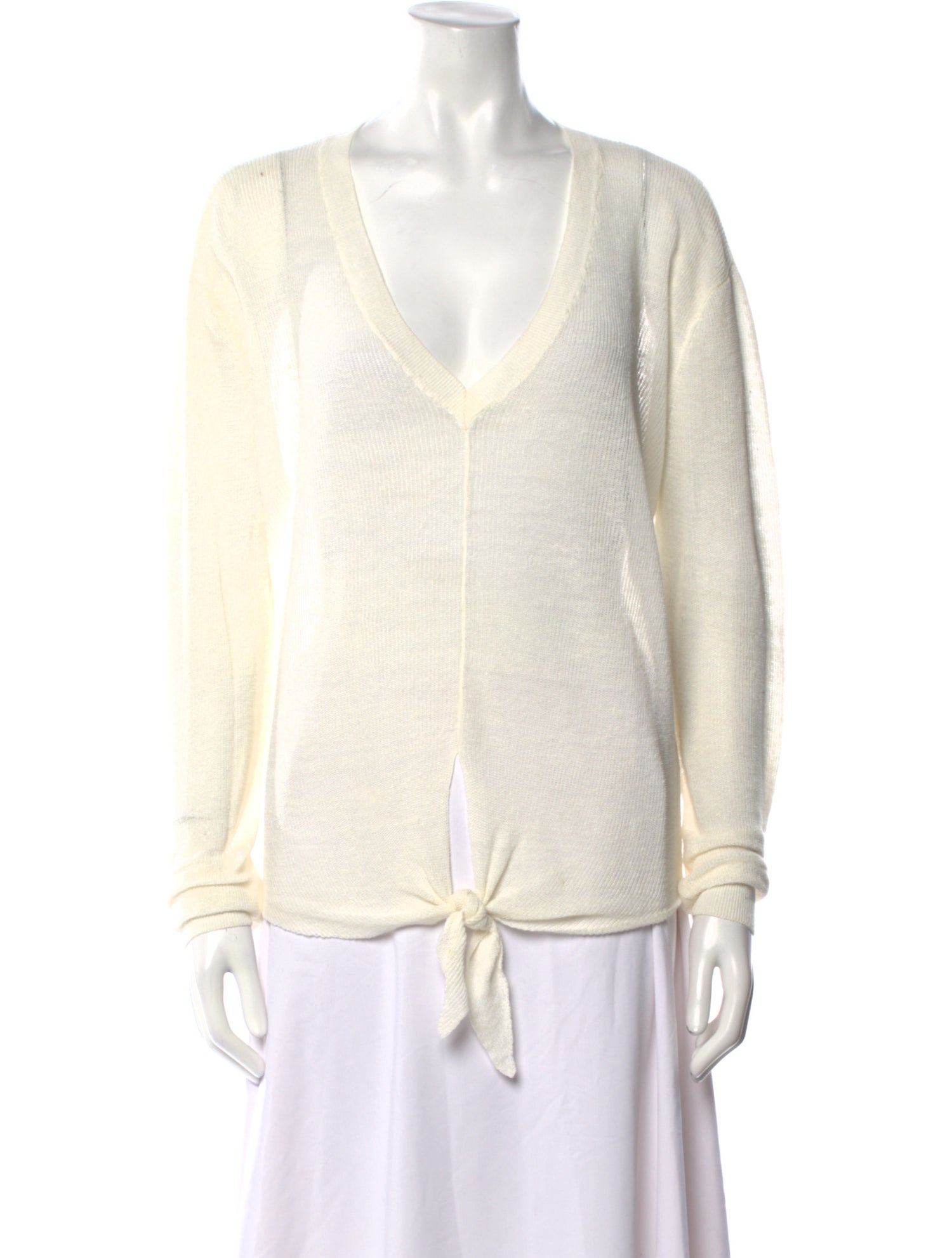 Veronica Beard Linen V-Neck Sweater