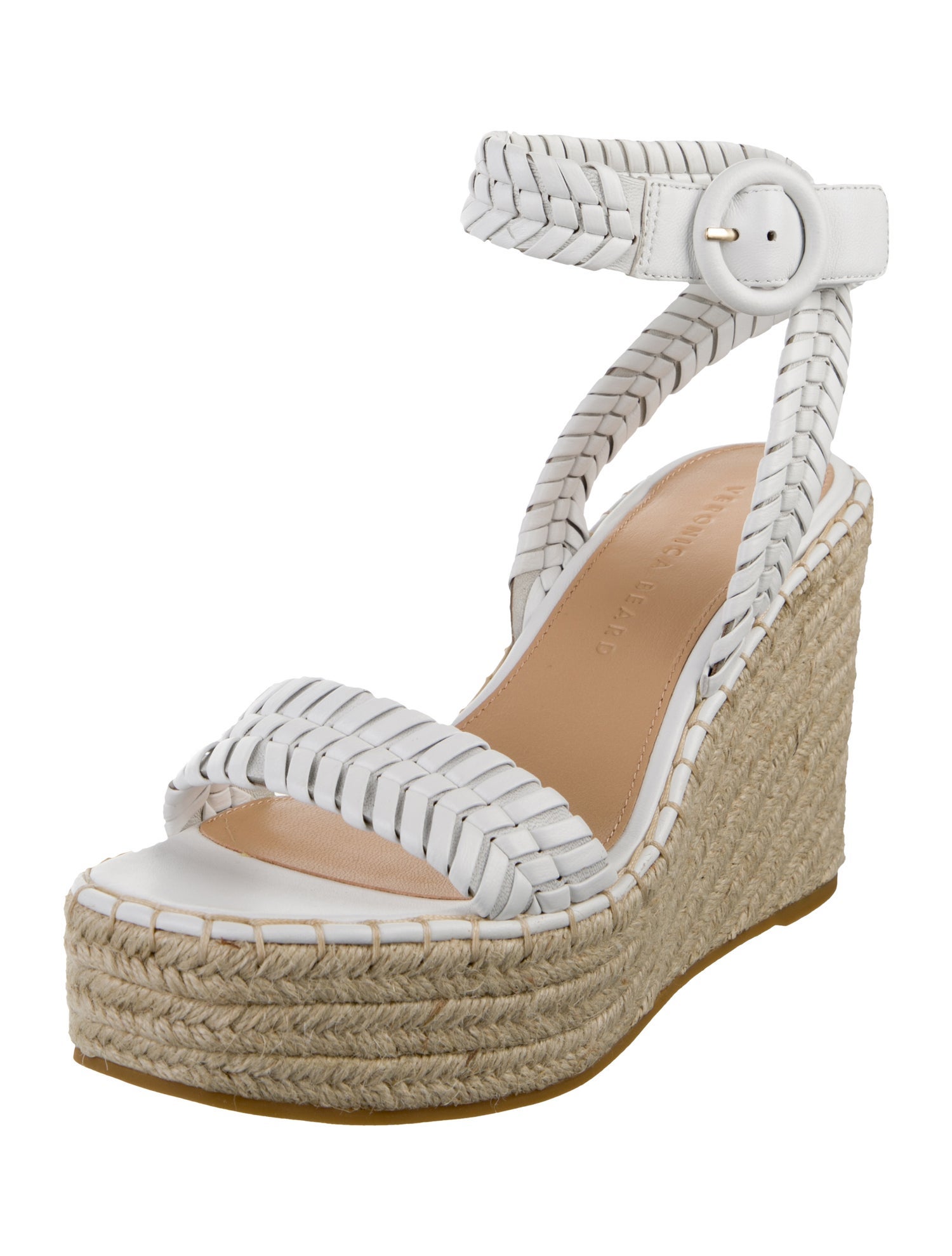 Veronica Beard Leather Braided Accents Espadrilles