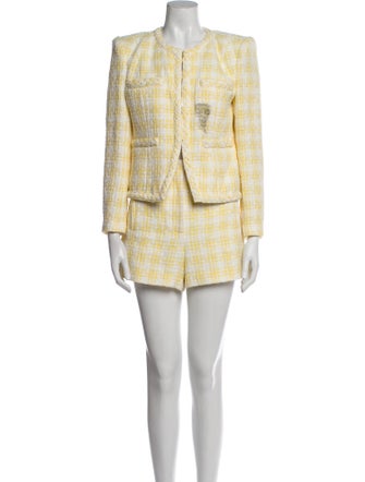 Veronica Beard Floral Print Braided Accents Short Set