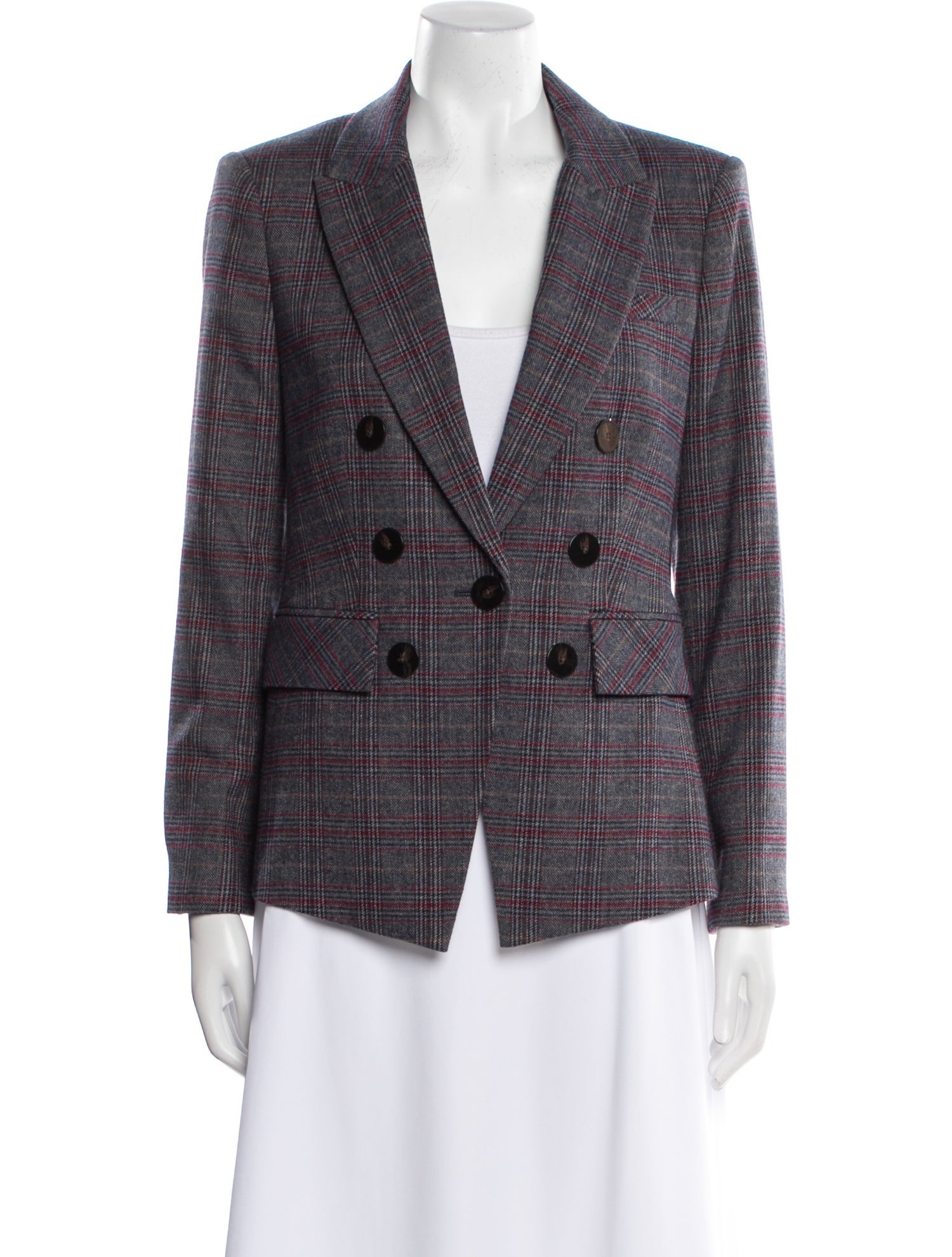 Veronica Beard Plaid Print Blazer