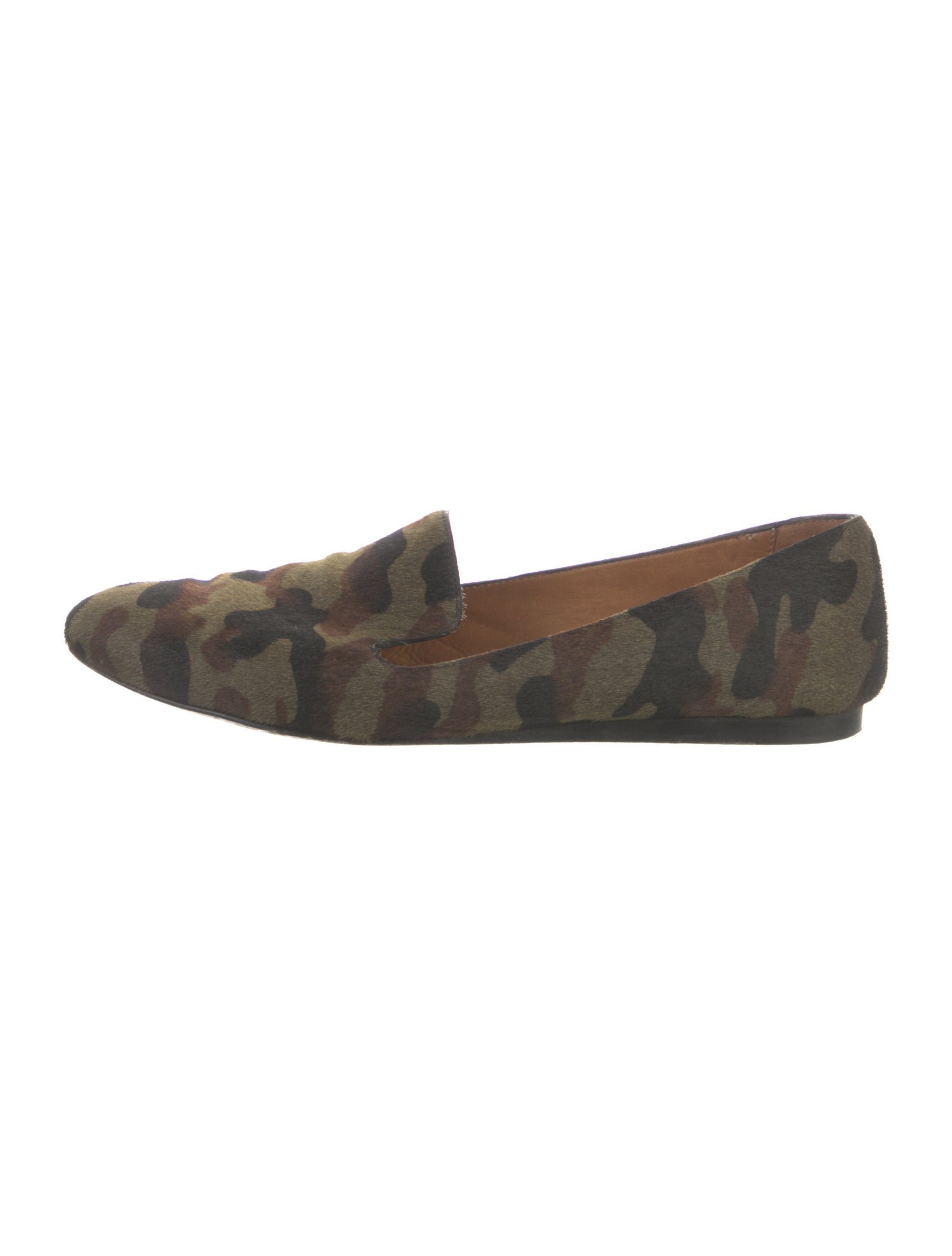 Veronica Beard Ponyhair Camouflage Print Loafers
