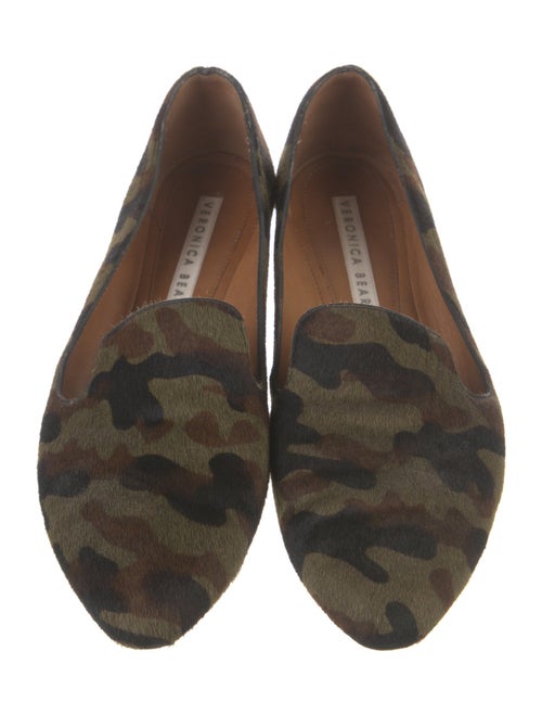 Veronica Beard Ponyhair Camouflage Print Loafers