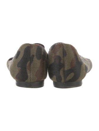 Veronica Beard Ponyhair Camouflage Print Loafers