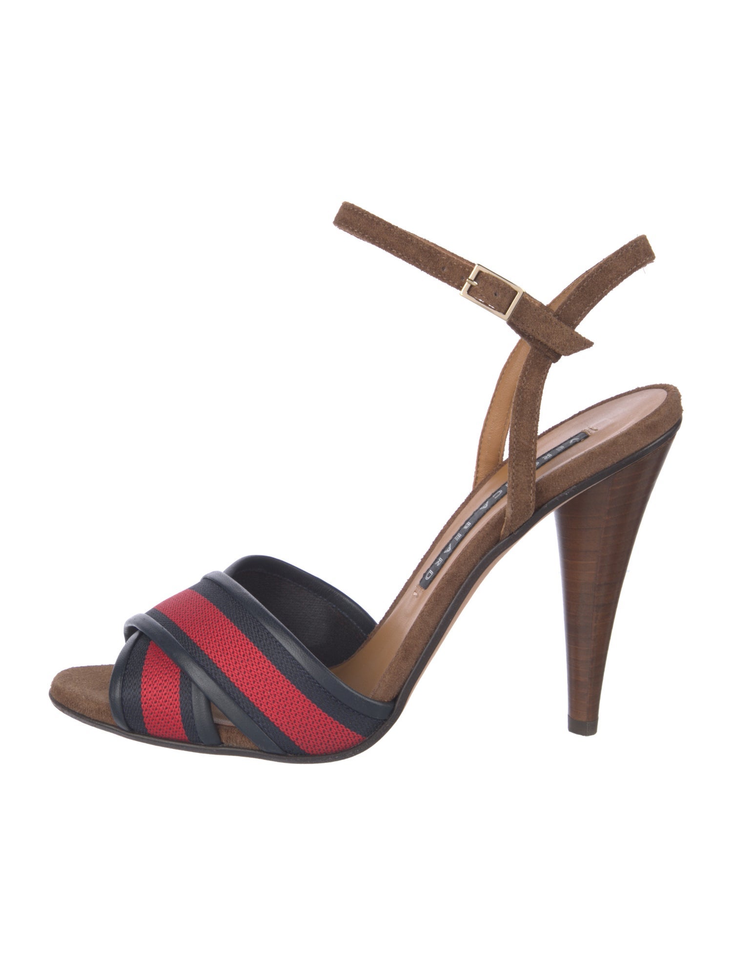 Veronica Beard Suede Colorblock Pattern Slingback Sandals