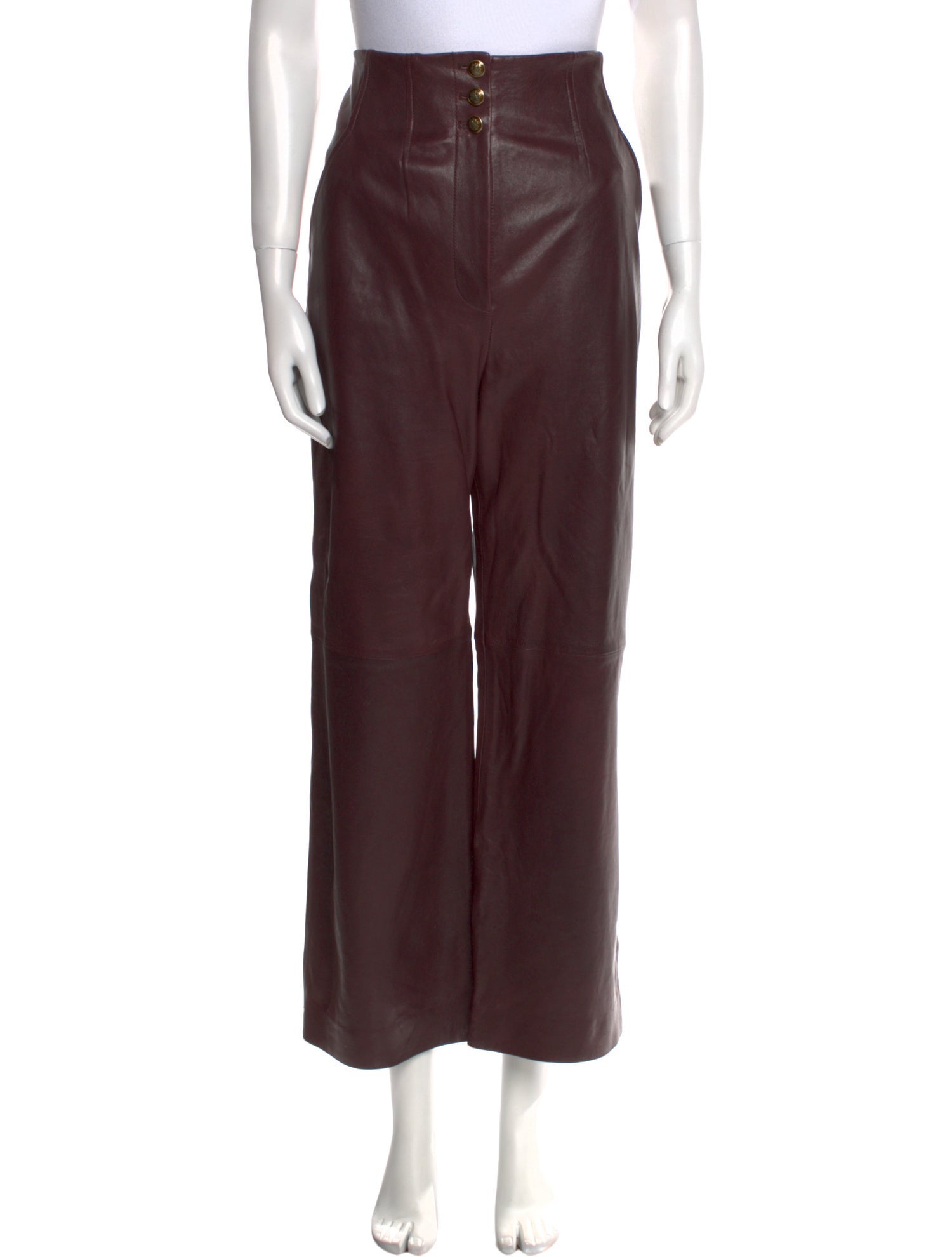 Veronica Beard Lamb Leather Wide Leg Pants