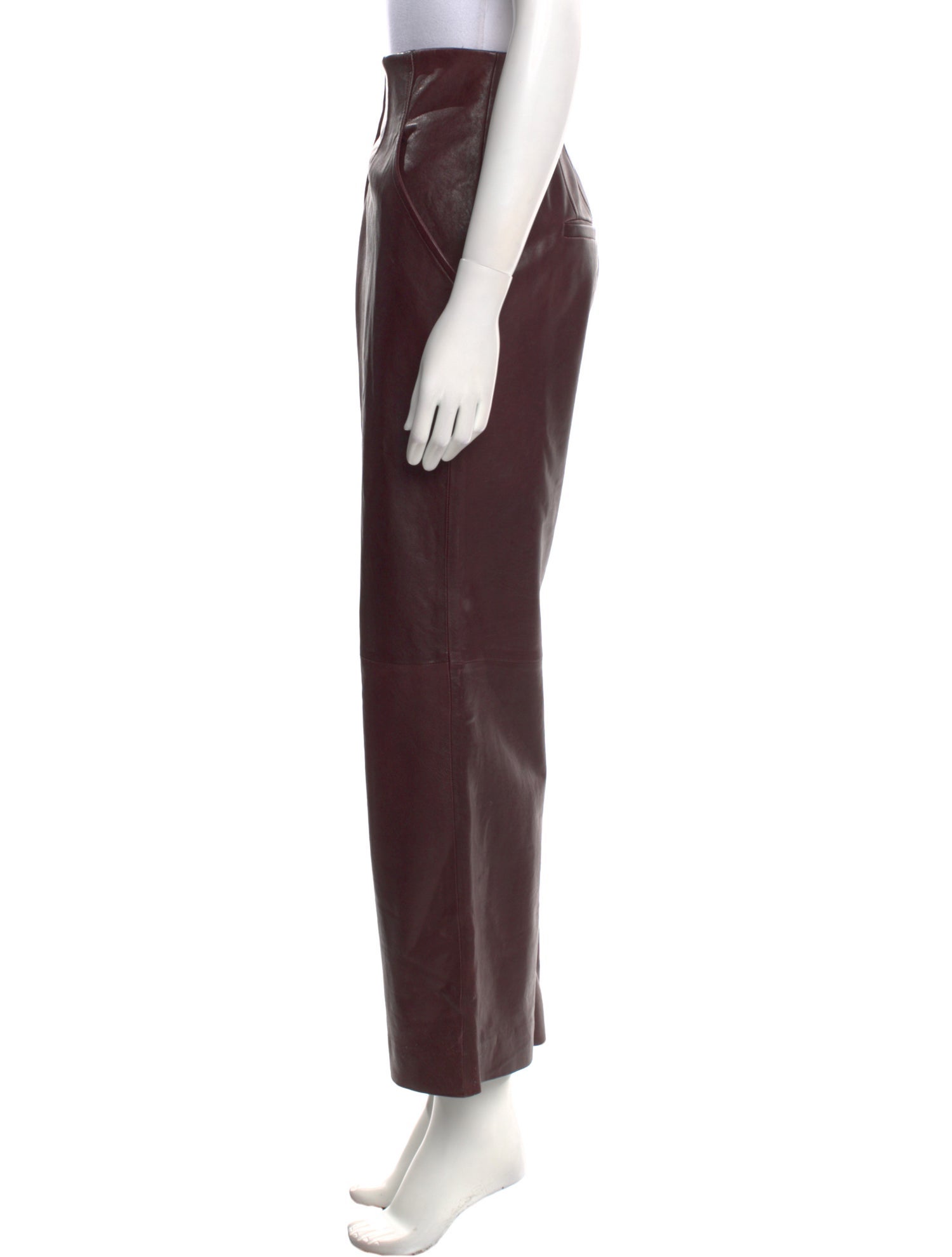 Veronica Beard Lamb Leather Wide Leg Pants