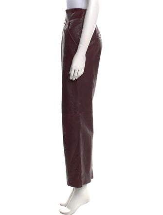 Veronica Beard Lamb Leather Wide Leg Pants