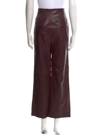 Veronica Beard Lamb Leather Wide Leg Pants