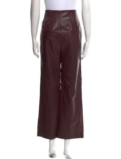 Veronica Beard Lamb Leather Wide Leg Pants