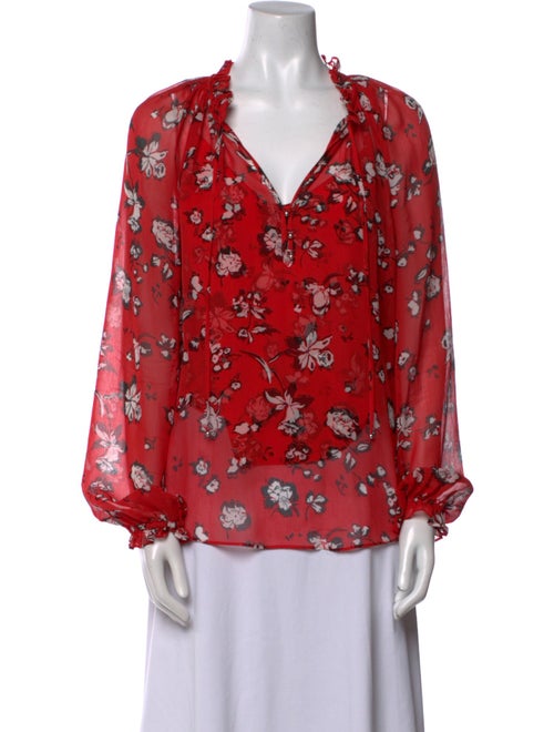 Veronica Beard Silk Floral Print Blouse